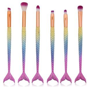 6 Piece Mermaid Fishtail Brush Set